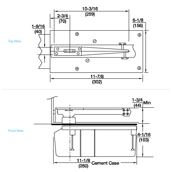 Rixson 28 Center Hung Door Closer Package