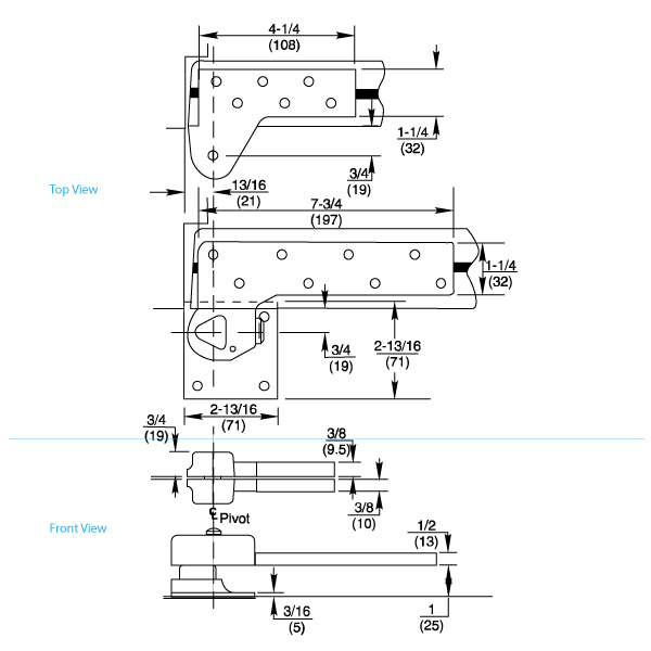 Rixson L147 HeavyDuty 3/4" Offset Hung Door Pivot Set Epivots