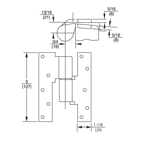Rixson M190 HeavyDuty 3/4" Offset Intermediate Pivot Hinge
