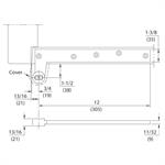 15323 1-1/2 Offset Bottom Arm Dimensions